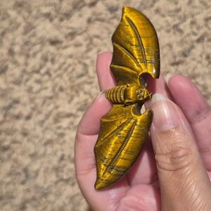 Tigers Eye Bat Carving